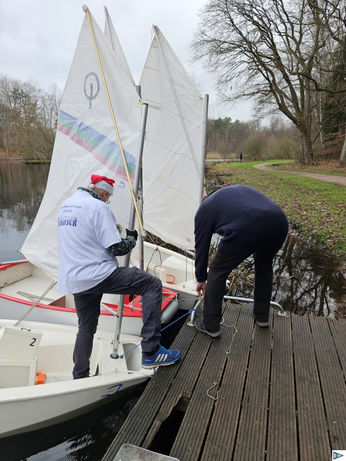 Eisarsch-Regatta auf dem Buchholzer Stadtteich