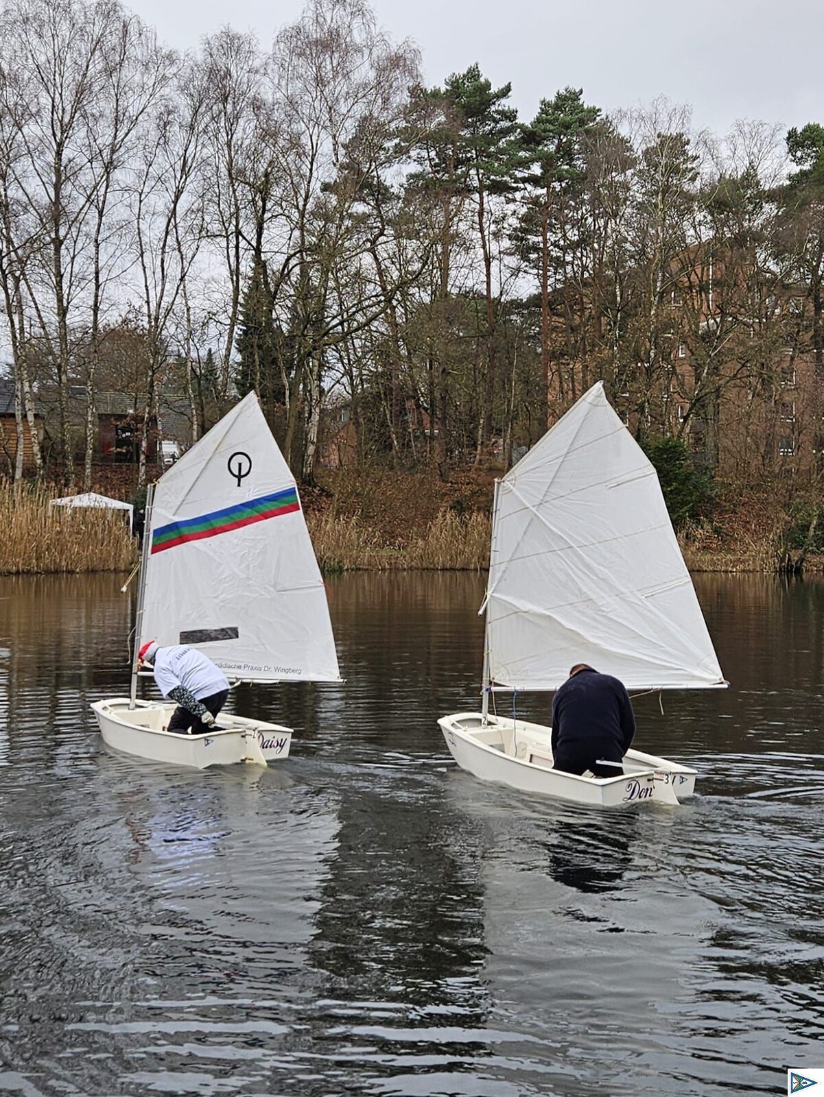 Eisarsch-Regatta auf dem Buchholzer Stadtteich